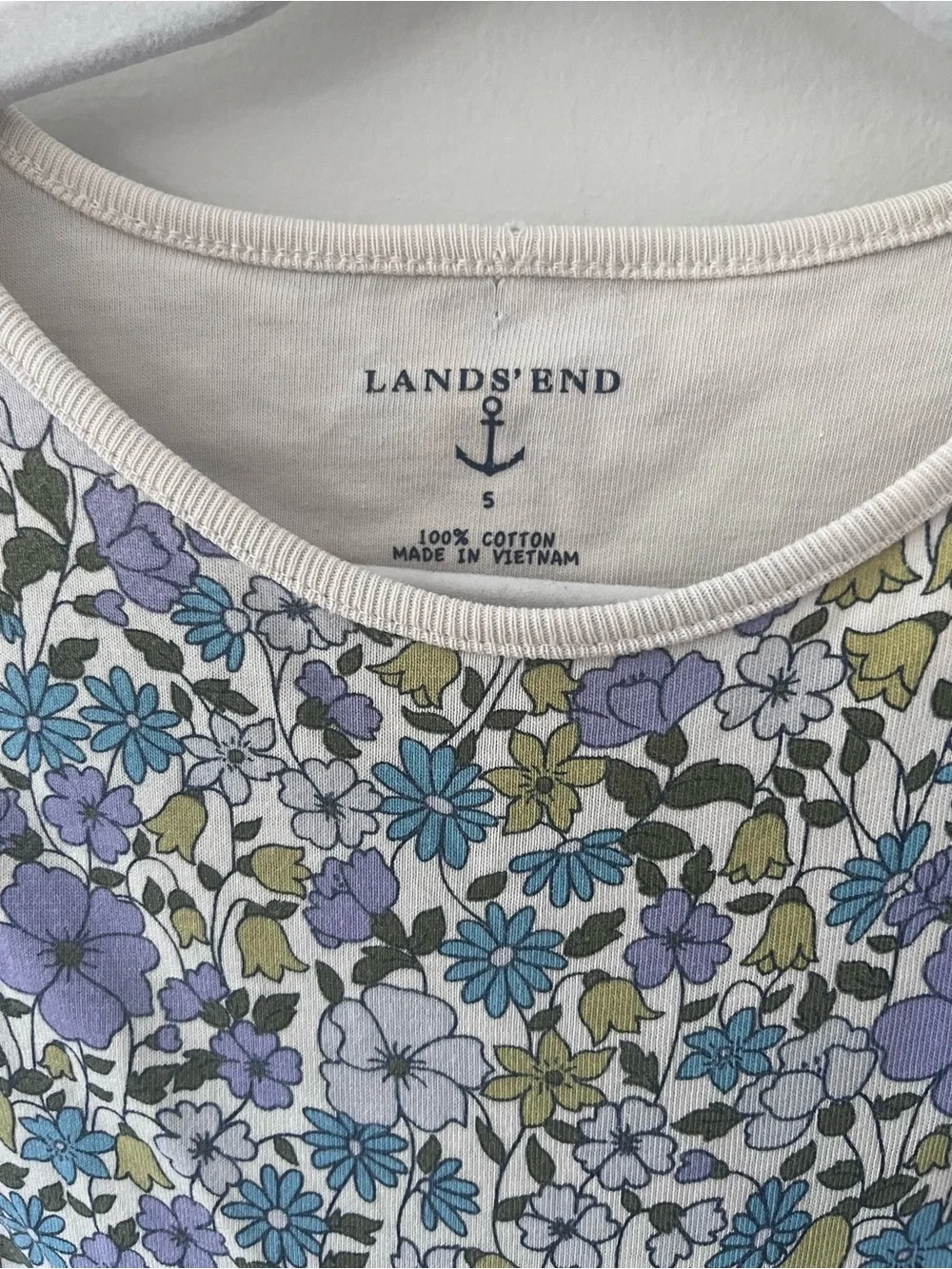 Lands’ End | Floral Blue Long-Sleeve Dress | Size 5